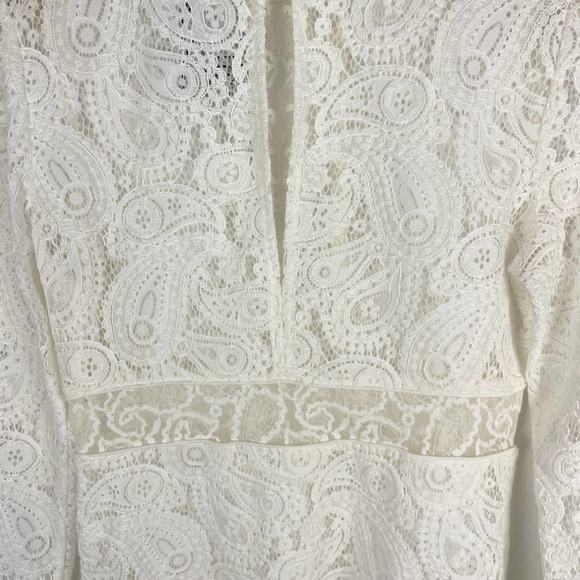 Maje Rilene Paisley Long Sleeve Guipure Lace Mini Dress White Medium New - Picture 12 of 16
